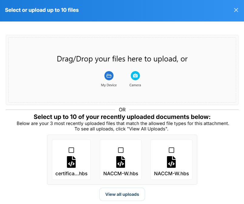 Attachment options pop-up in Activity Feed